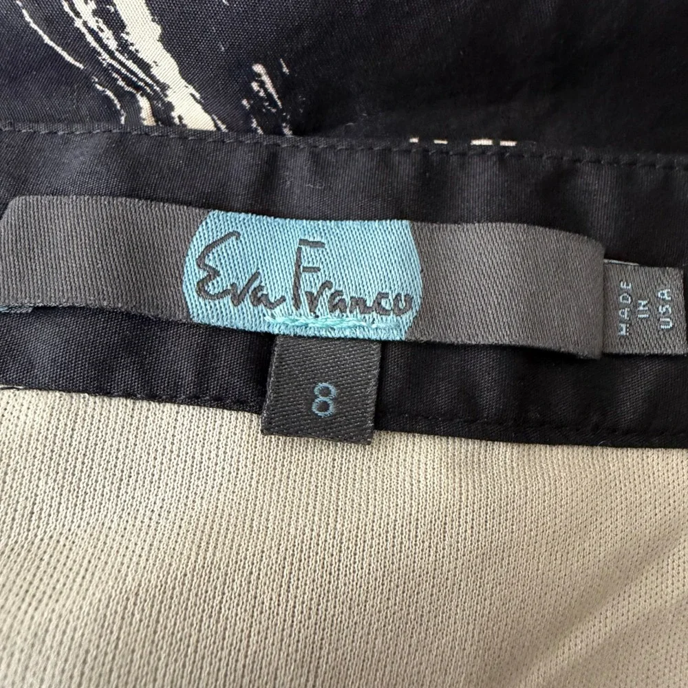 Eva Franco Black & Tan Paint-Brush Midi Skirt - Picture 7 of 8